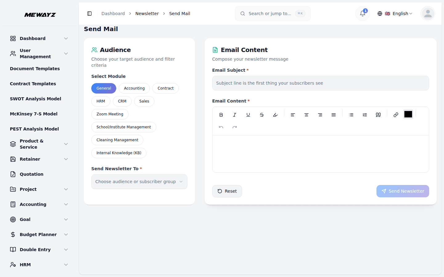 Mewayz marketing — social scheduling, email campaigns, and CRM in one workspace
