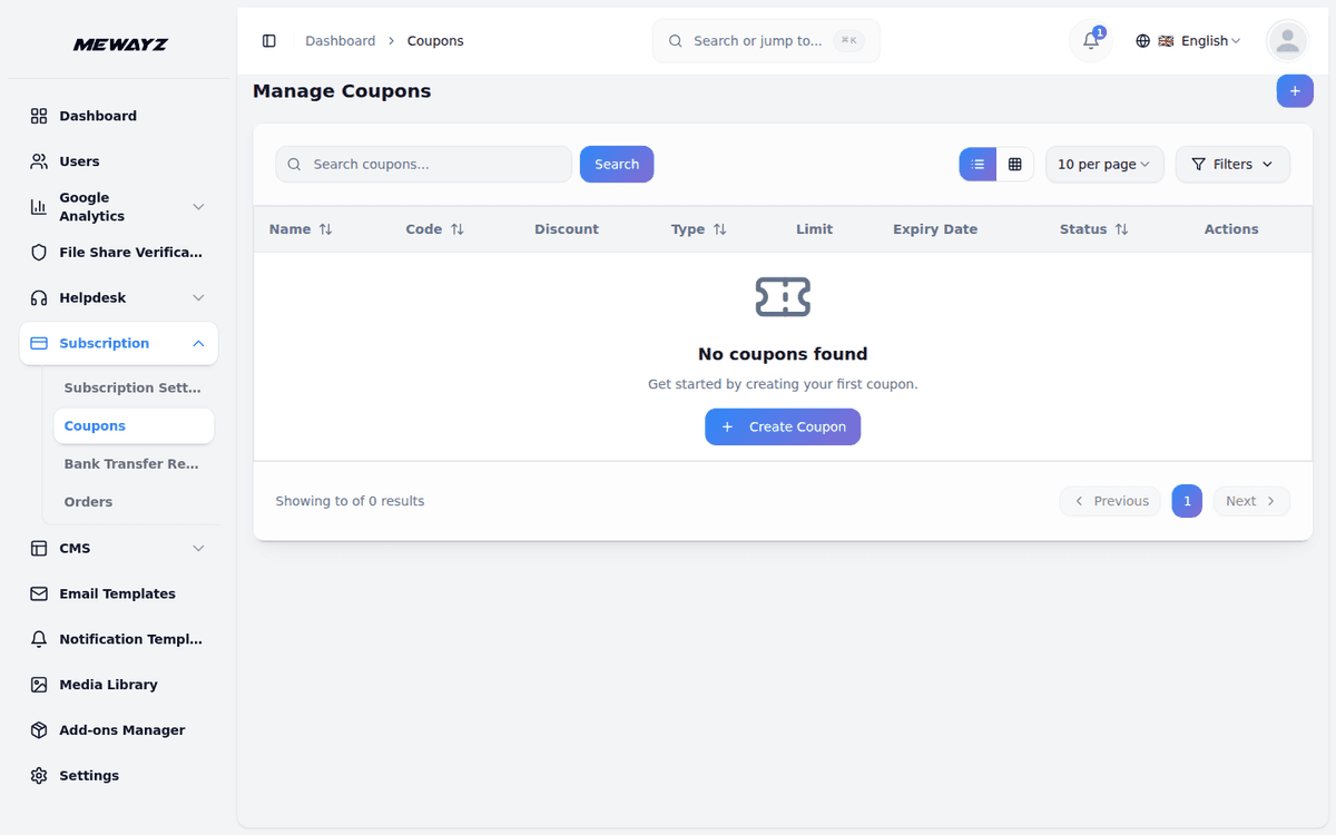 Mewayz White-label Branding — Coupon management