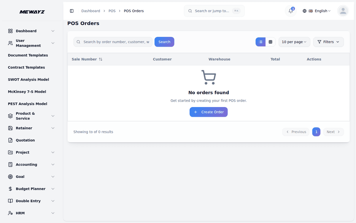 Mewayz POS & E-commerce — Orders