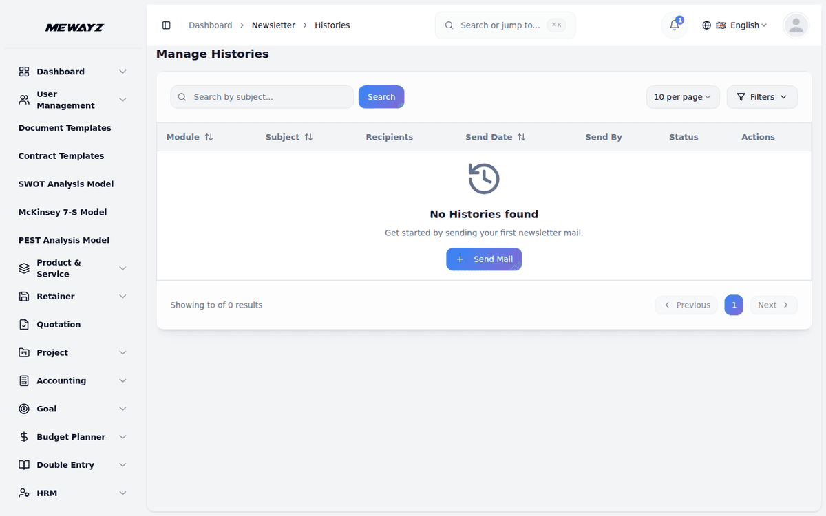 Mewayz Email & Marketing — Campaign history