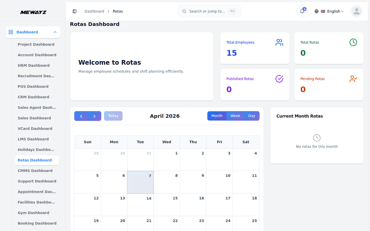 Mewayz HR & Payroll — Shift rotas