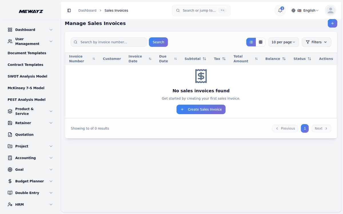 Mewayz Accounting & Finance — Sales invoices