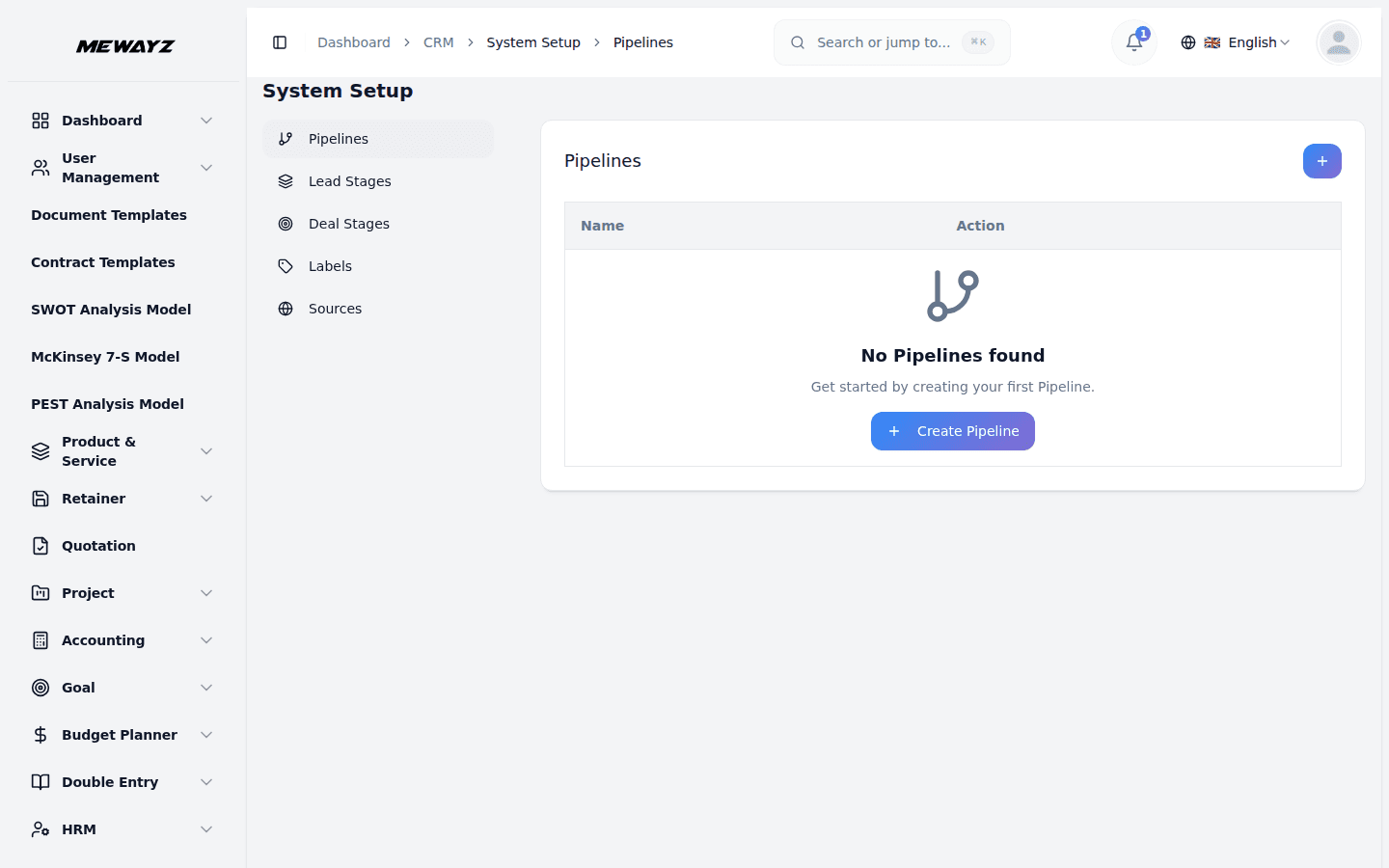 Mewayz CRM — pipeline, deals, and lead management